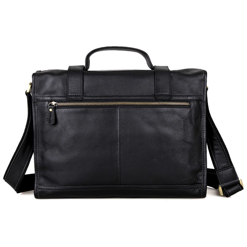 7101A Shiny Vintage Leather Men's Laptop Bag Briefcase Messenger Bag